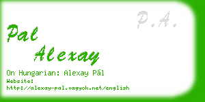 pal alexay business card